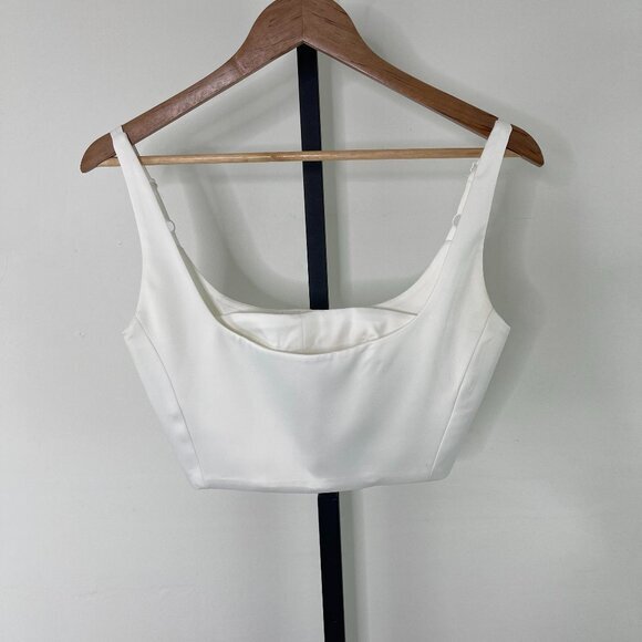 Line & Dot Women's White Celestin Adjustable Shoulder Straps Cropped Top Size XS - Picture 1 of 10